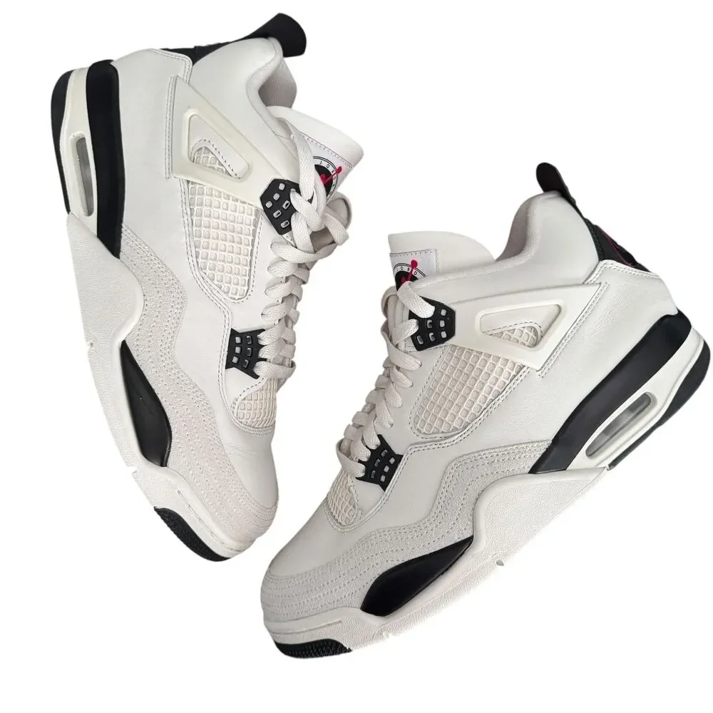Nike Air Jordan 4 Retro OG FC Shoes Sail Black Univ Red IM4002-100 Mens 11.5